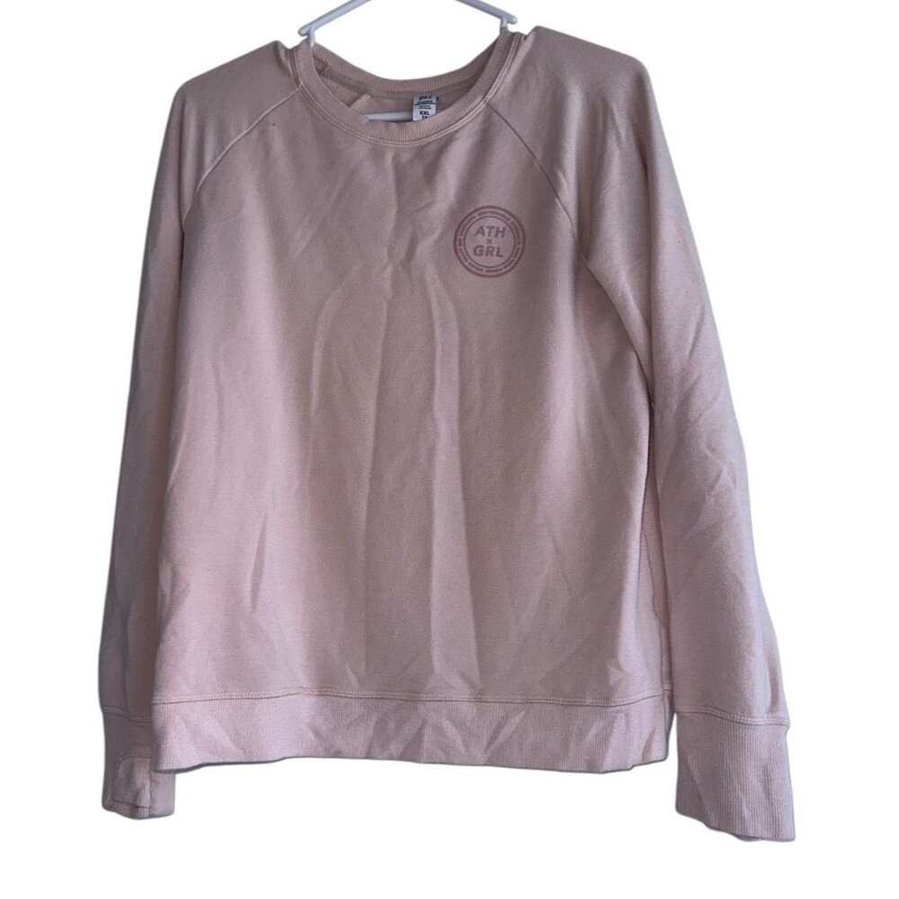 Athleta Girl Cross Your Fingers Sweatshirt Size XXL 16 Pink Long Sleeve